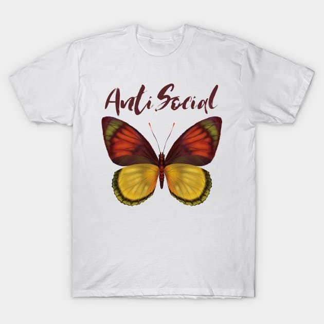 Antisocial Butterfly T-Shirt by Gsproductsgs
